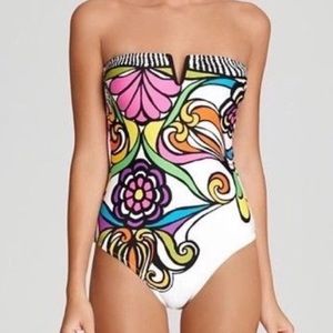 Floral swimming suit one piece
